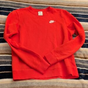 Nike Red Crewneck Sweatshirt Women’s Small Classic Logo Pullover